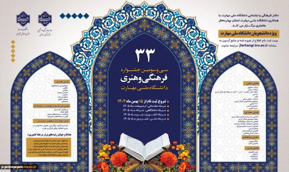 آغاز ثبت نام سی و سومین جشنواره فرهنگی و هنری دانشگاه ملی مهارت